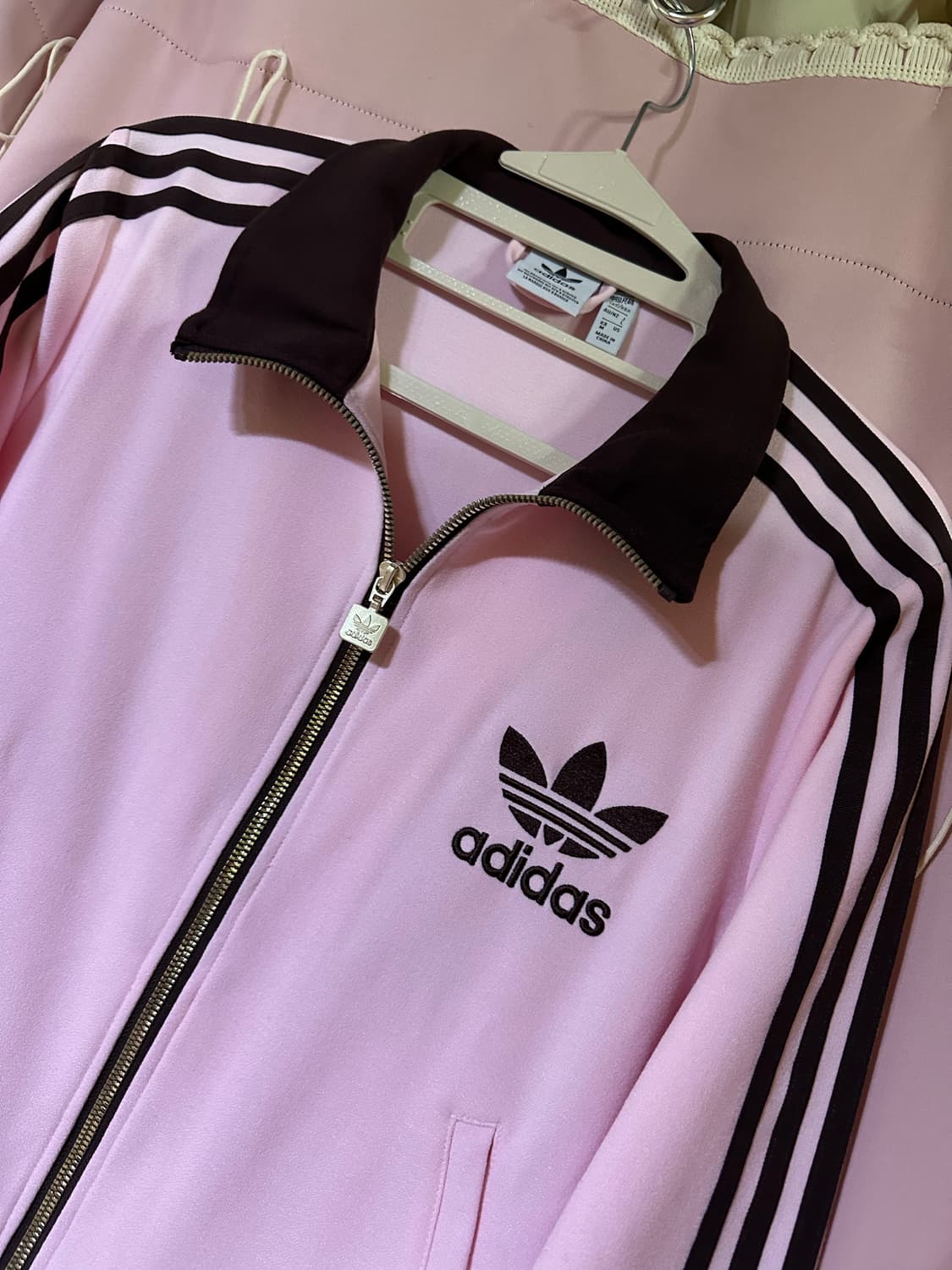 아디다스져지 아디다스 핑크 브라운 파이어버드 불꽃져지 트랙탑 집업 대장 상품이미지1