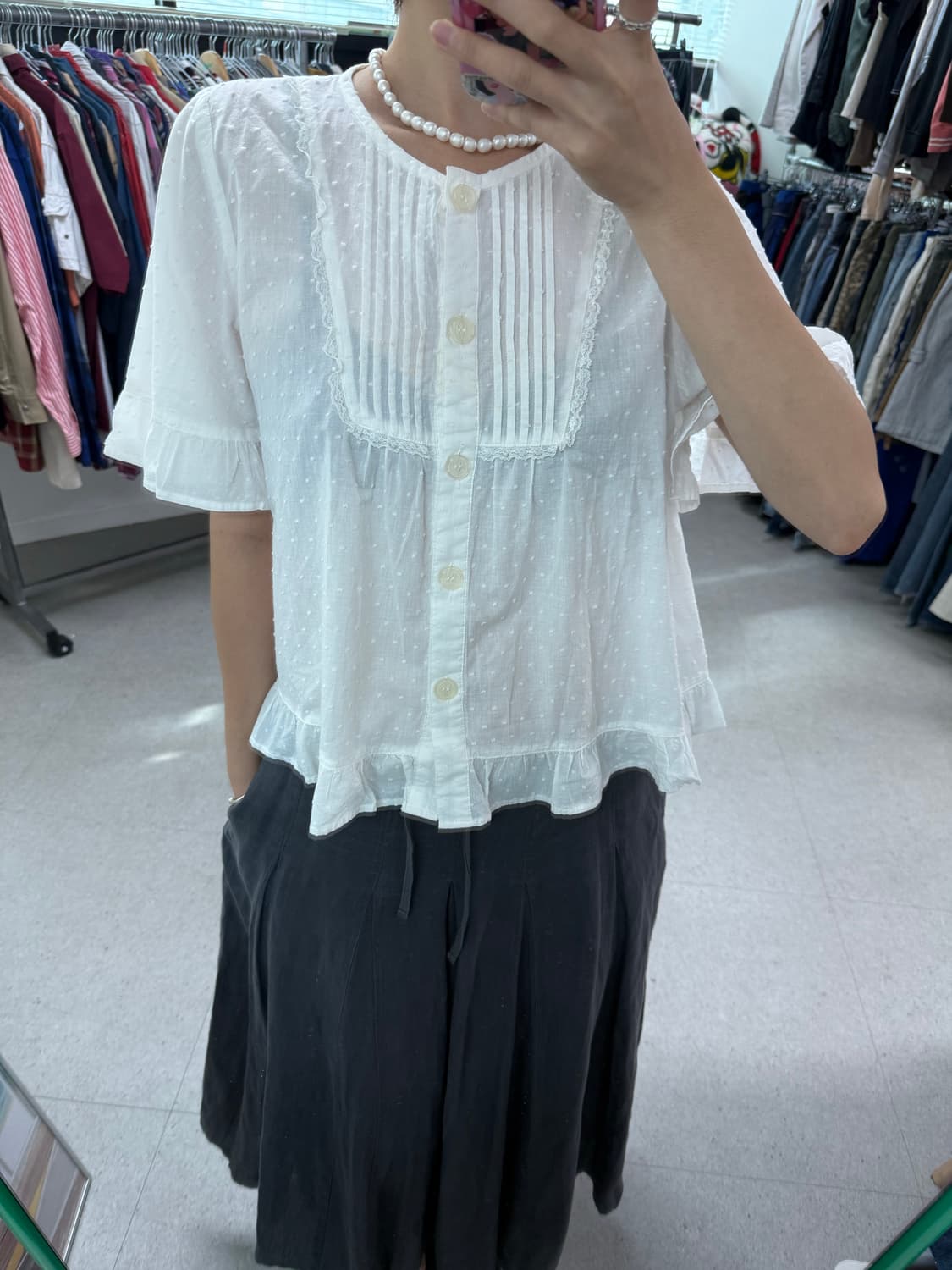 Japan dot blouse 도트 블라우스 면 상품이미지6
