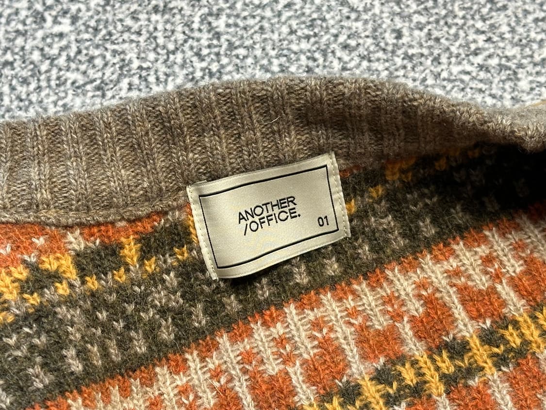 어나더오피스 그랜마 가디건 오렌지 베이지 상품이미지4