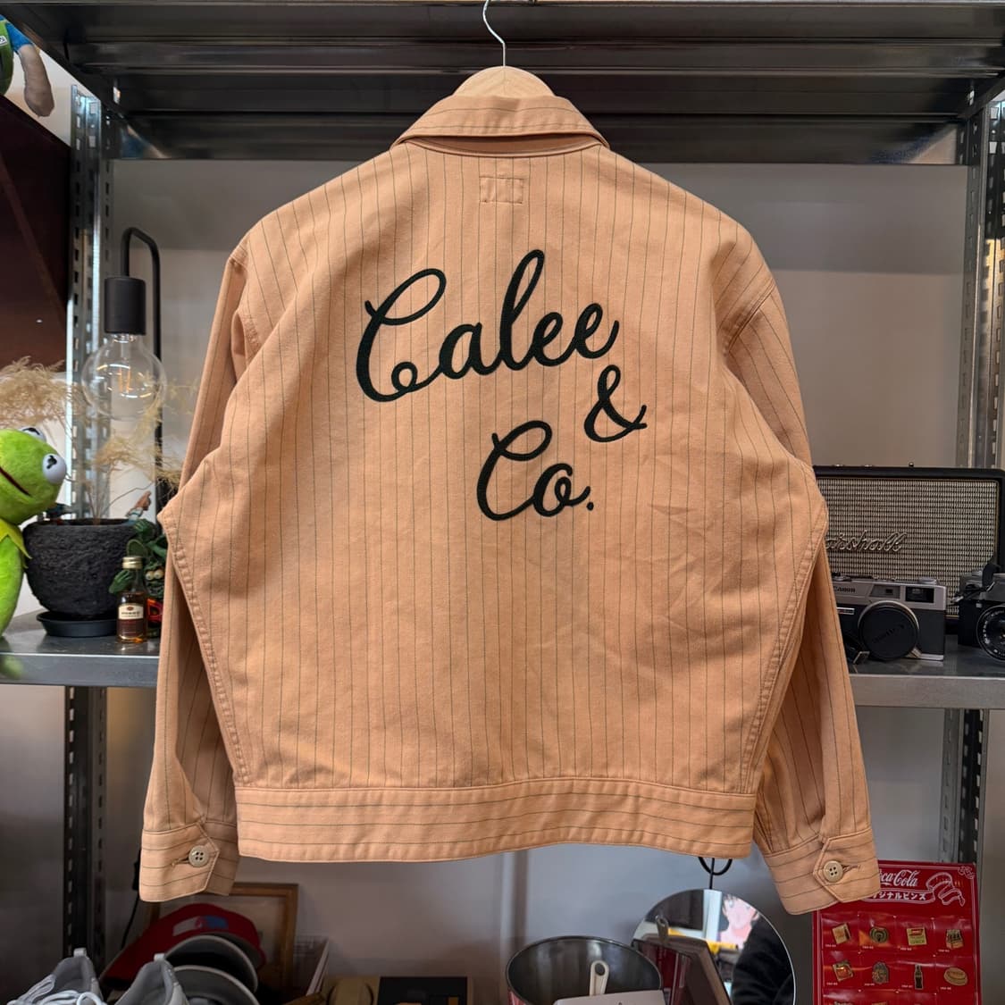 ~L 추천 칼리 라이트 옐로우 브라운 스트라이프 자켓 상품이미지3