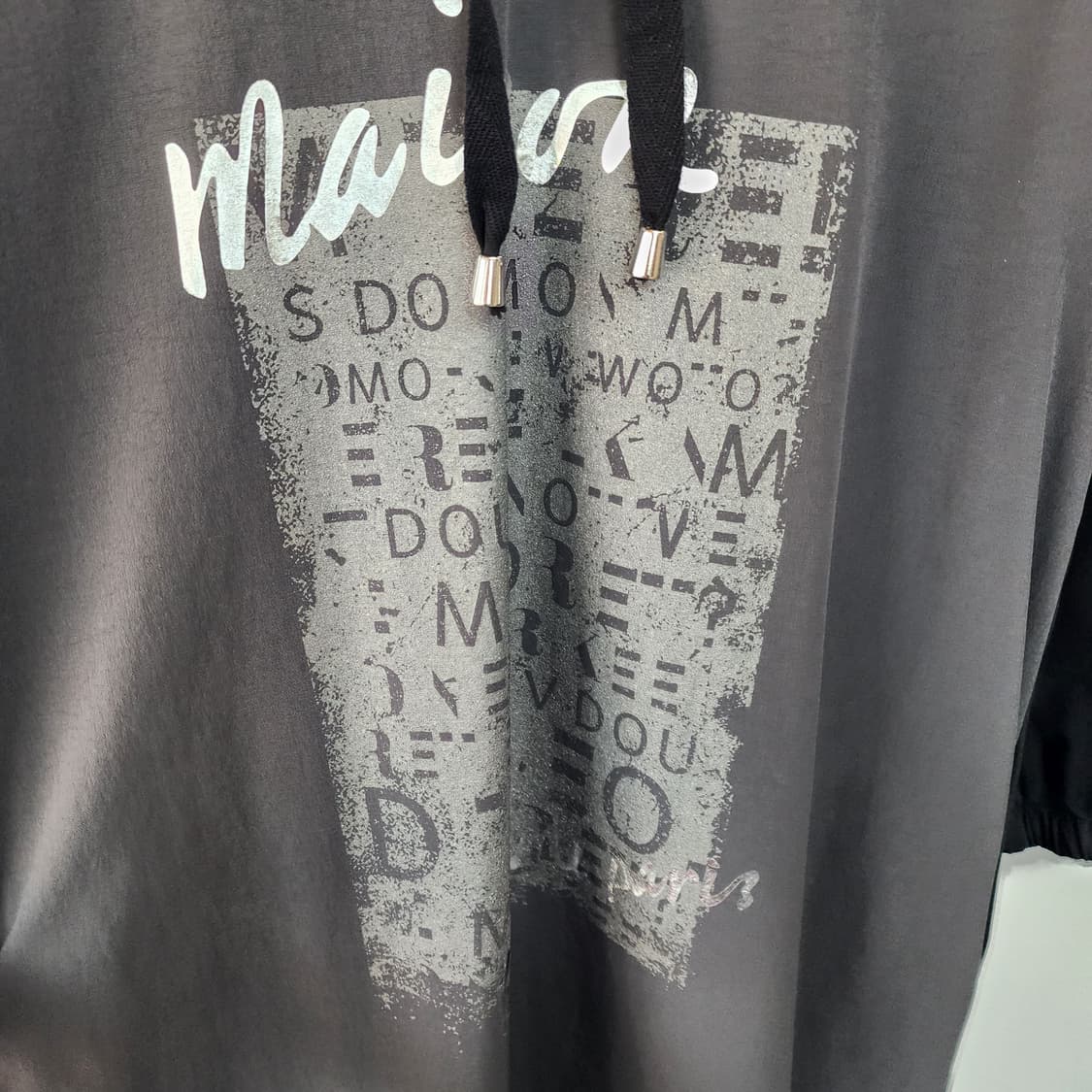 Datum 후드 롱 원피스 블랙/회색 상품이미지3