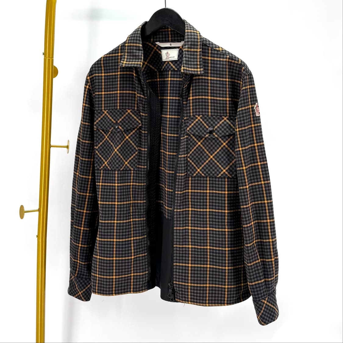 [L사이즈] 몽클레어 그레노블 체크 셔츠 집업 자켓 상품이미지1