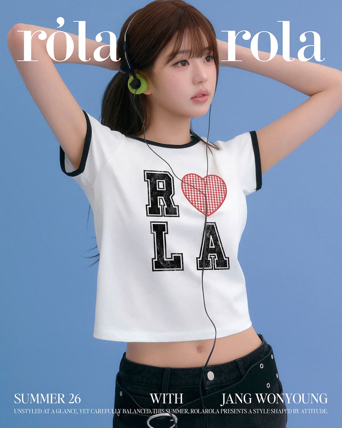 로라로라 아이러브패치워크 링거 티셔츠 화이트 상품이미지1