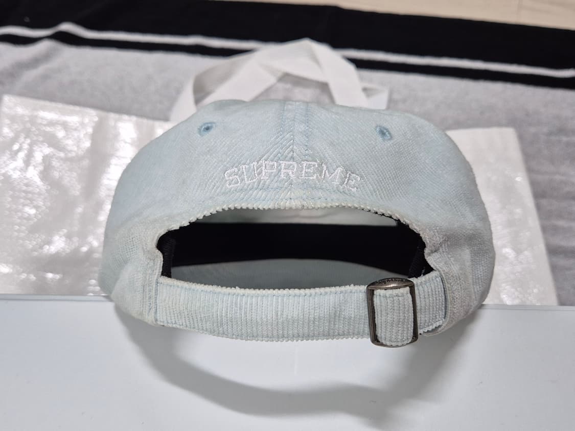 (os) 슈프림 코듀로이 S로고 캡 하늘색 6패널 모자 상품이미지4