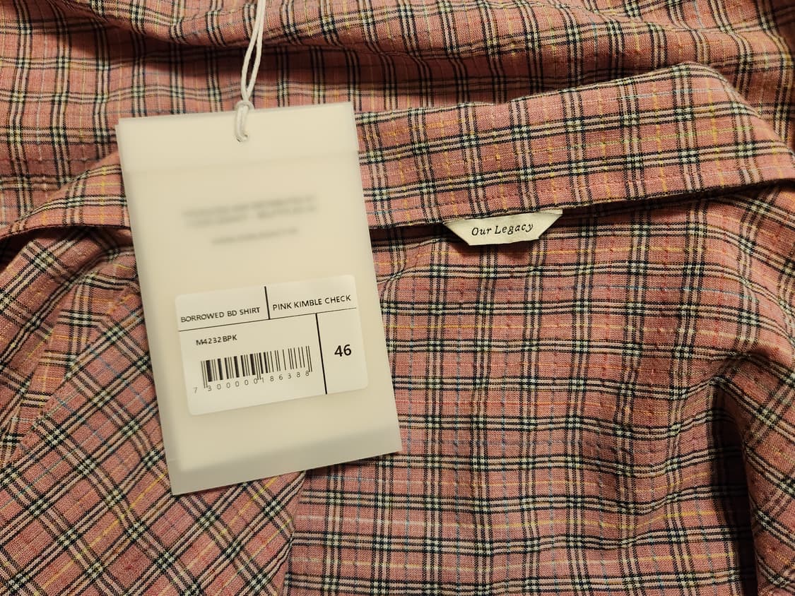 아워레가시 보로우드 버로우드 킴블 핑크 체크셔츠 46 상품이미지3