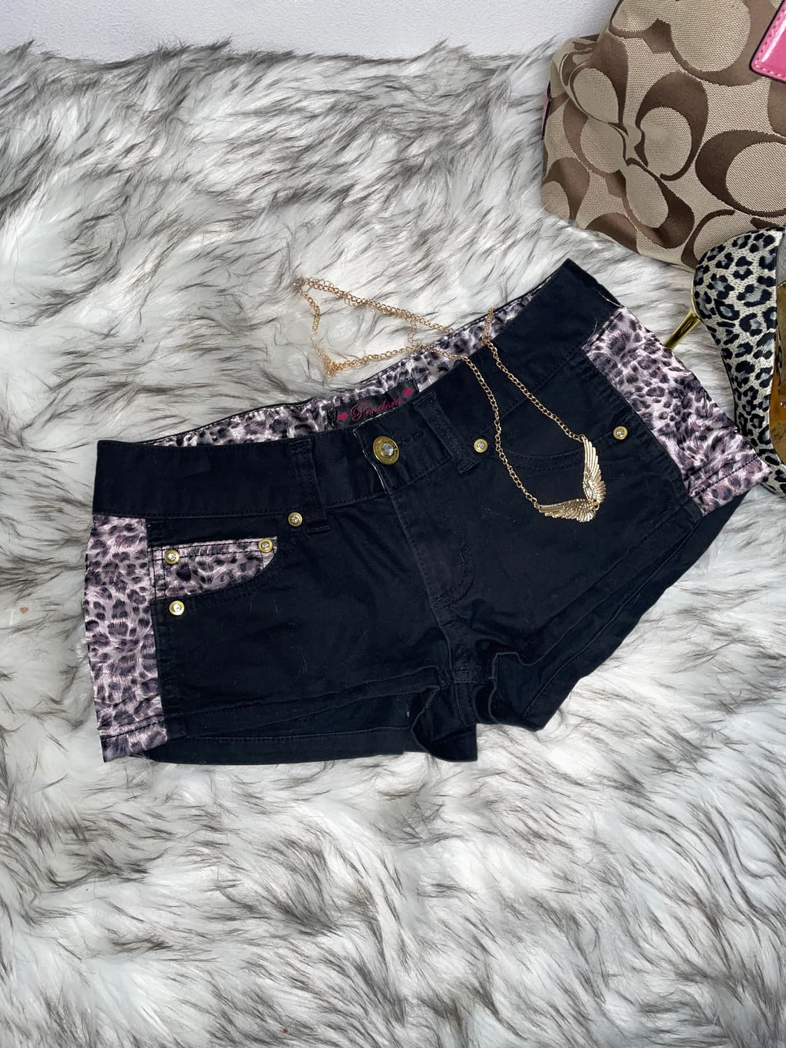 Pendora 갸루 호피 반바지 숏팬츠 상품이미지1