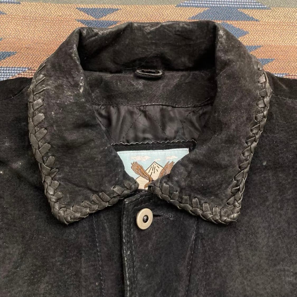 빈티지 인디언 태슬 & 자수 블랙 스웨이드 자켓 상품이미지4