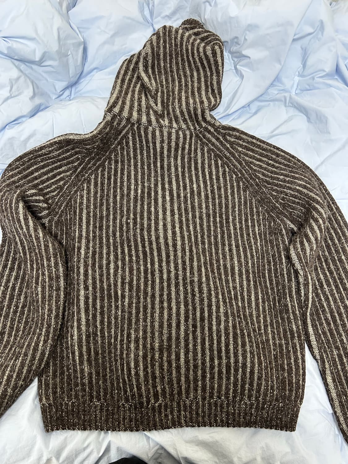 (48) 아워레가시 25fw 레벨 후드 바니제 브라운 니트 집업 상품이미지7