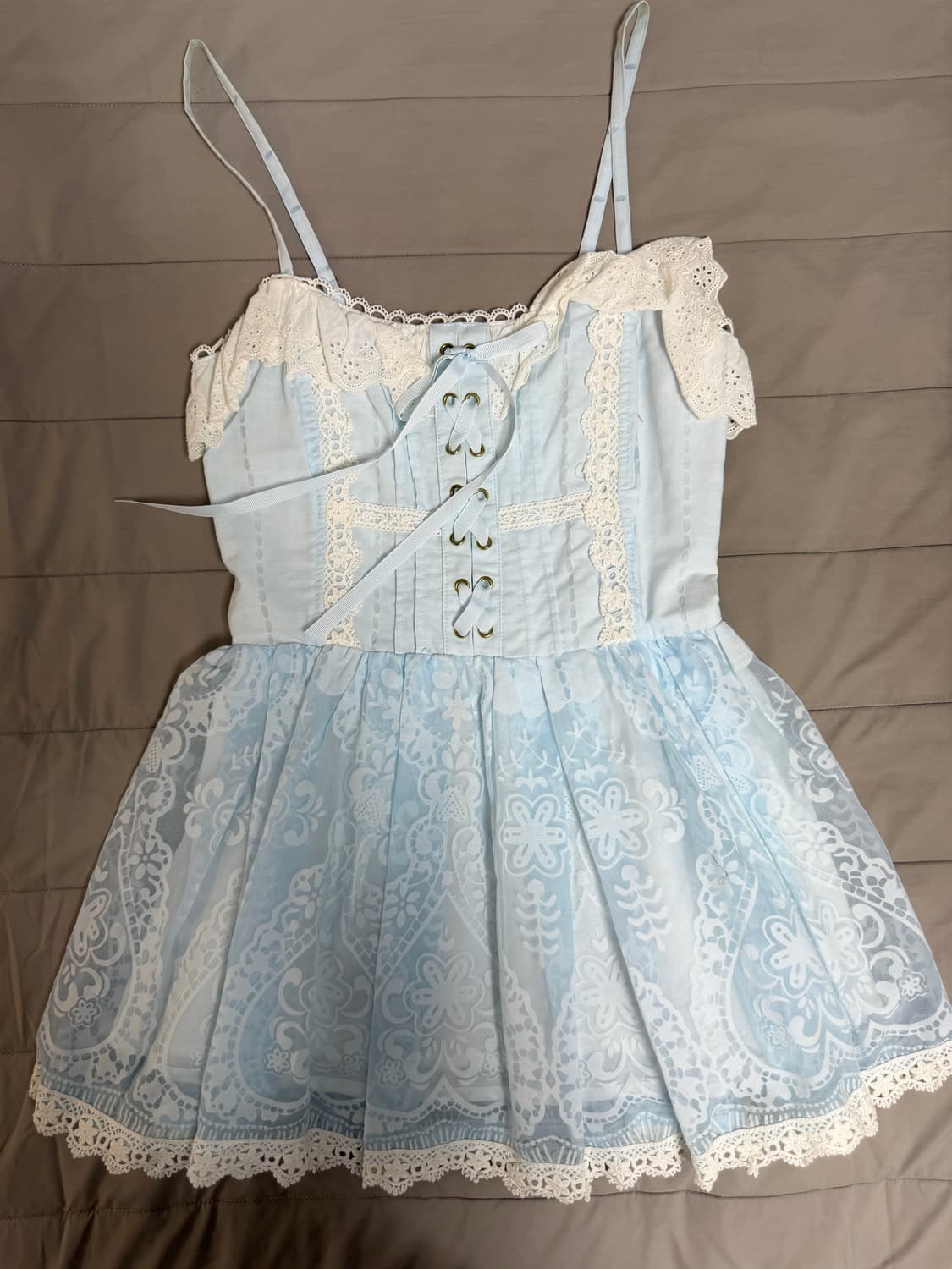 리즈리사 스카이 블루 레전드대장 레이스 페어리 원피스 상품이미지1