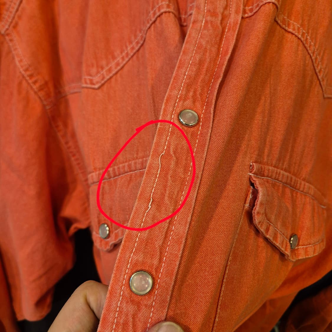 L~XL 피그먼트워싱 웨스턴 데님셔츠  상품이미지8