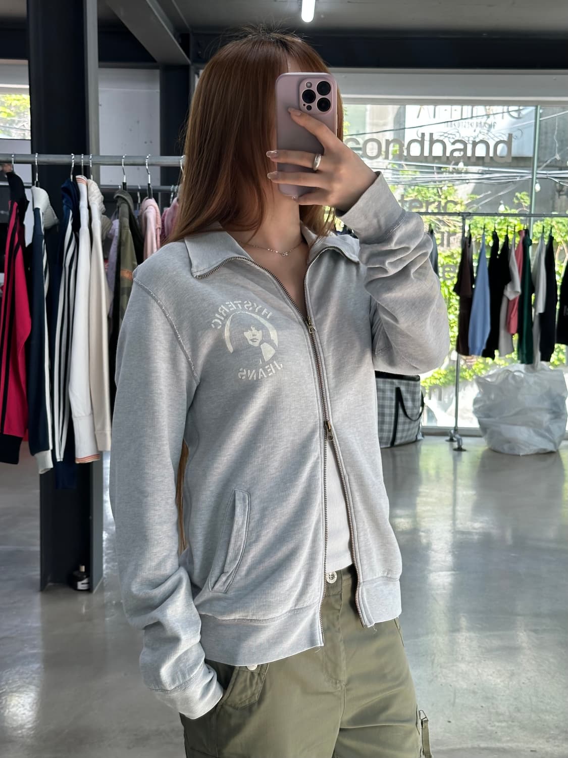 히스테릭글래머 히스걸 하이넥 투웨이 코튼집업 상품이미지3