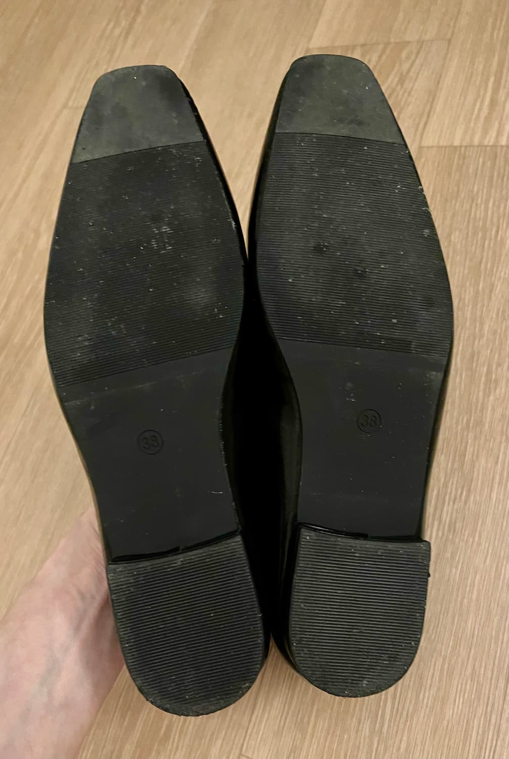 도매택/스퀘어 토 사이드 밴딩 플랫 (38/240) 상품이미지7