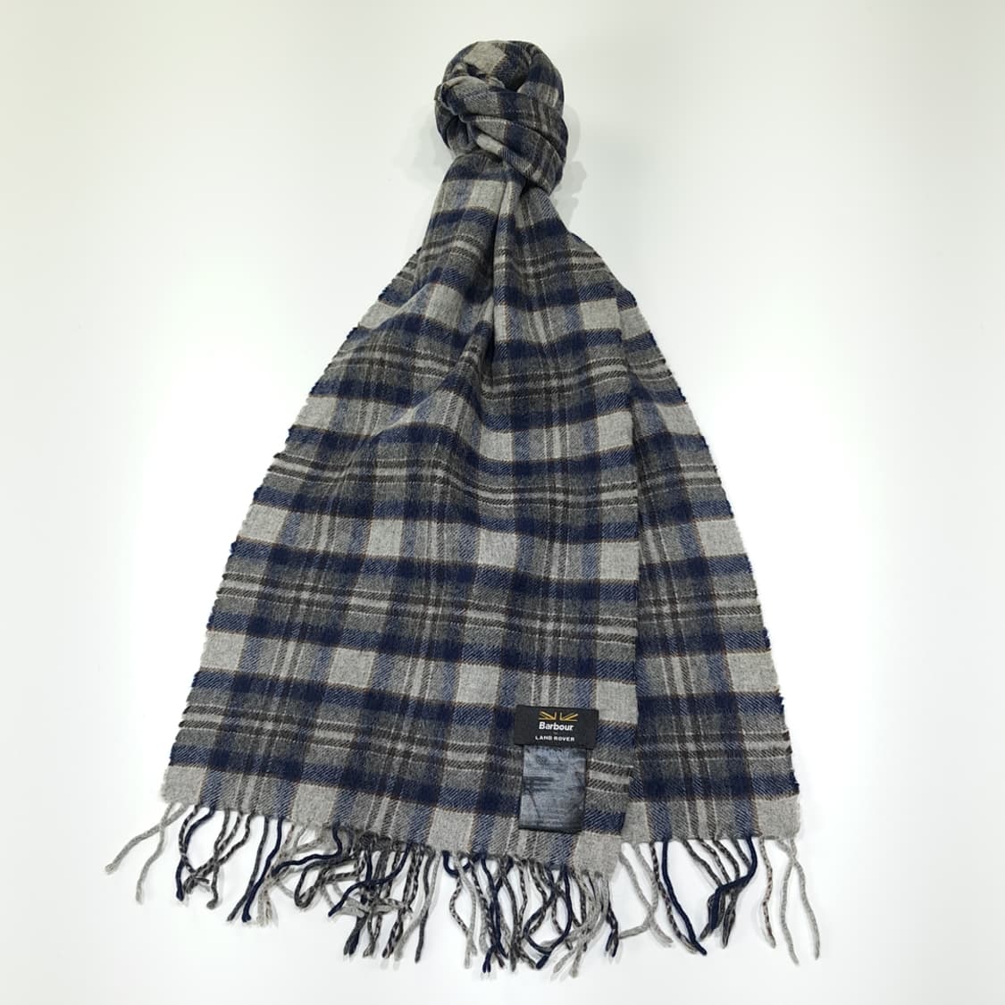 MX605 바버 울캐시미어 랜드로버 타탄체크 그레이 머플러 목도리 상품이미지2