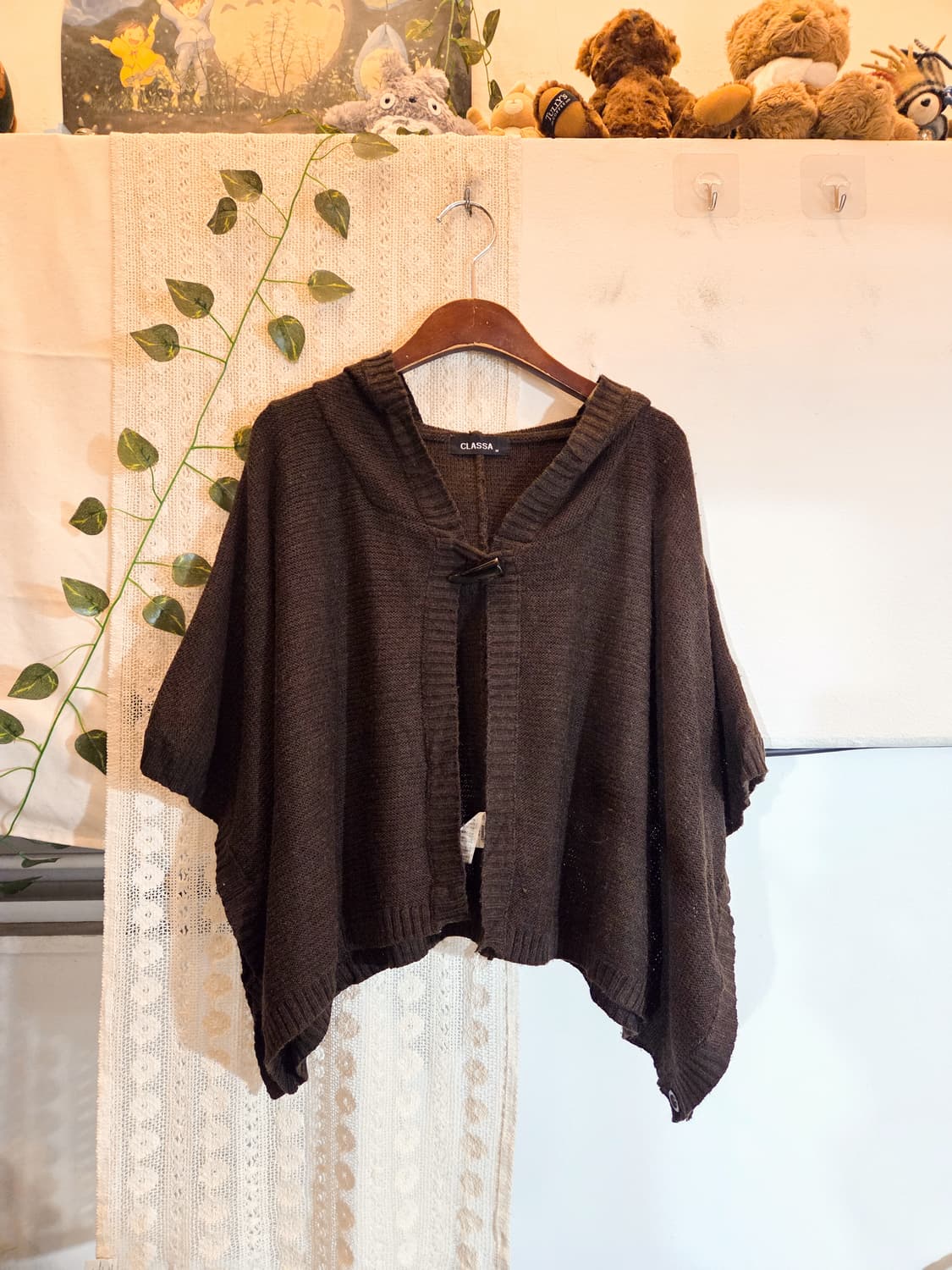 코코아 후드 케이프 가디건 상품이미지1