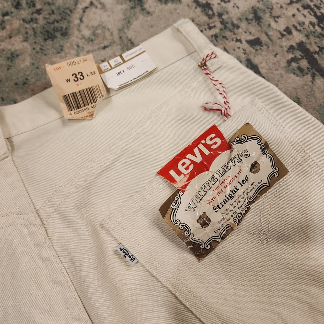 90s 오리지날 화이트탭 오프화이트 505데님팬츠 상품이미지6