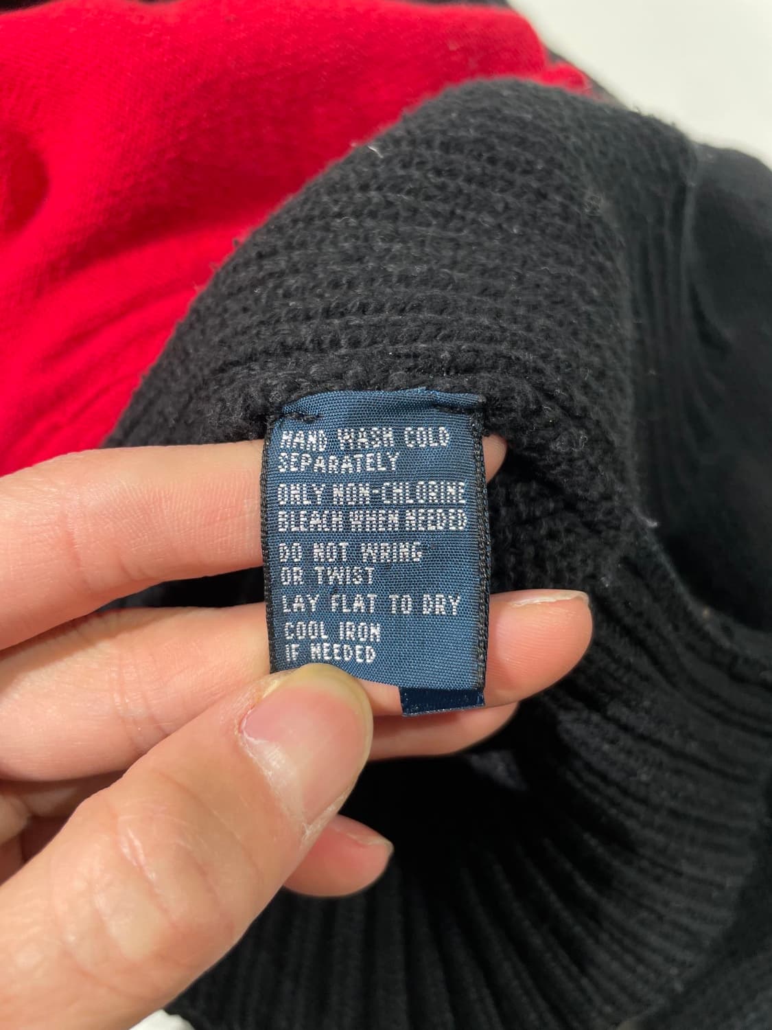 폴로 랄프로렌 블랙 빅 레드포니 투 웨이 집업 니트 자켓 상품이미지8