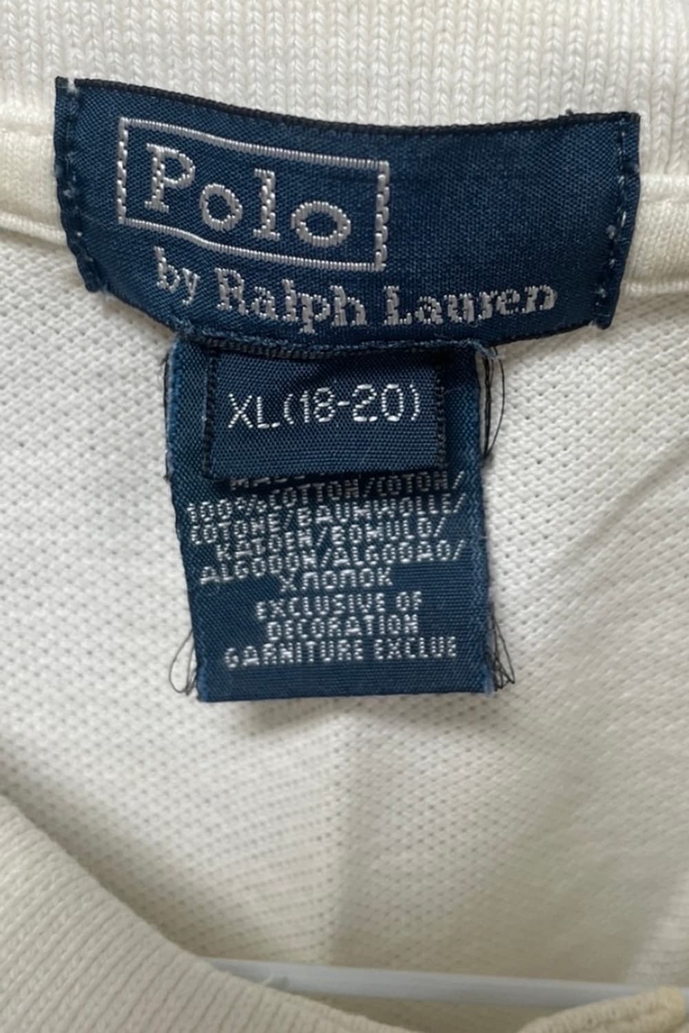 정품 폴로랄프로렌 빅포니 화이트 카라 반팔티 XL 상품이미지2