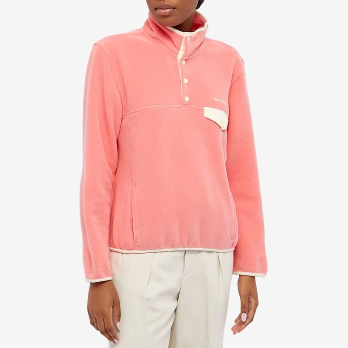 스포티 앤 리치 세리프 로고 버튼 폴라 스웨트셔츠 스트로베리 상품이미지2