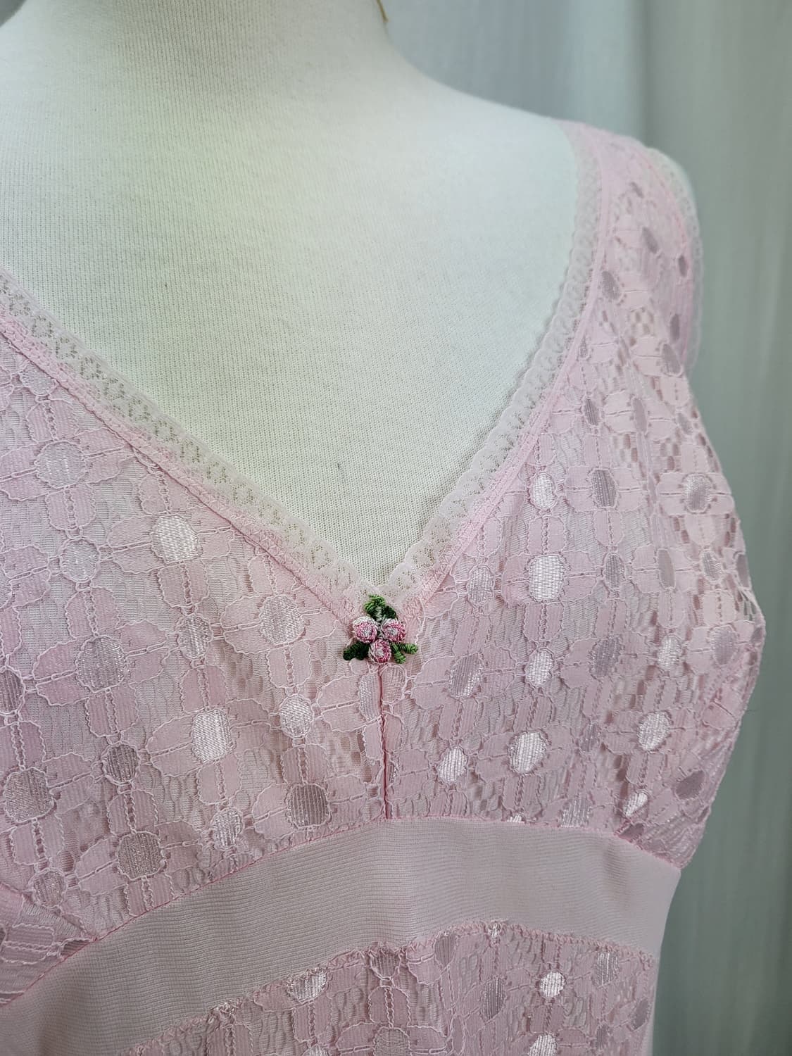 빈티지 페일 핑르 소네트 슬립 원피스 상품이미지3