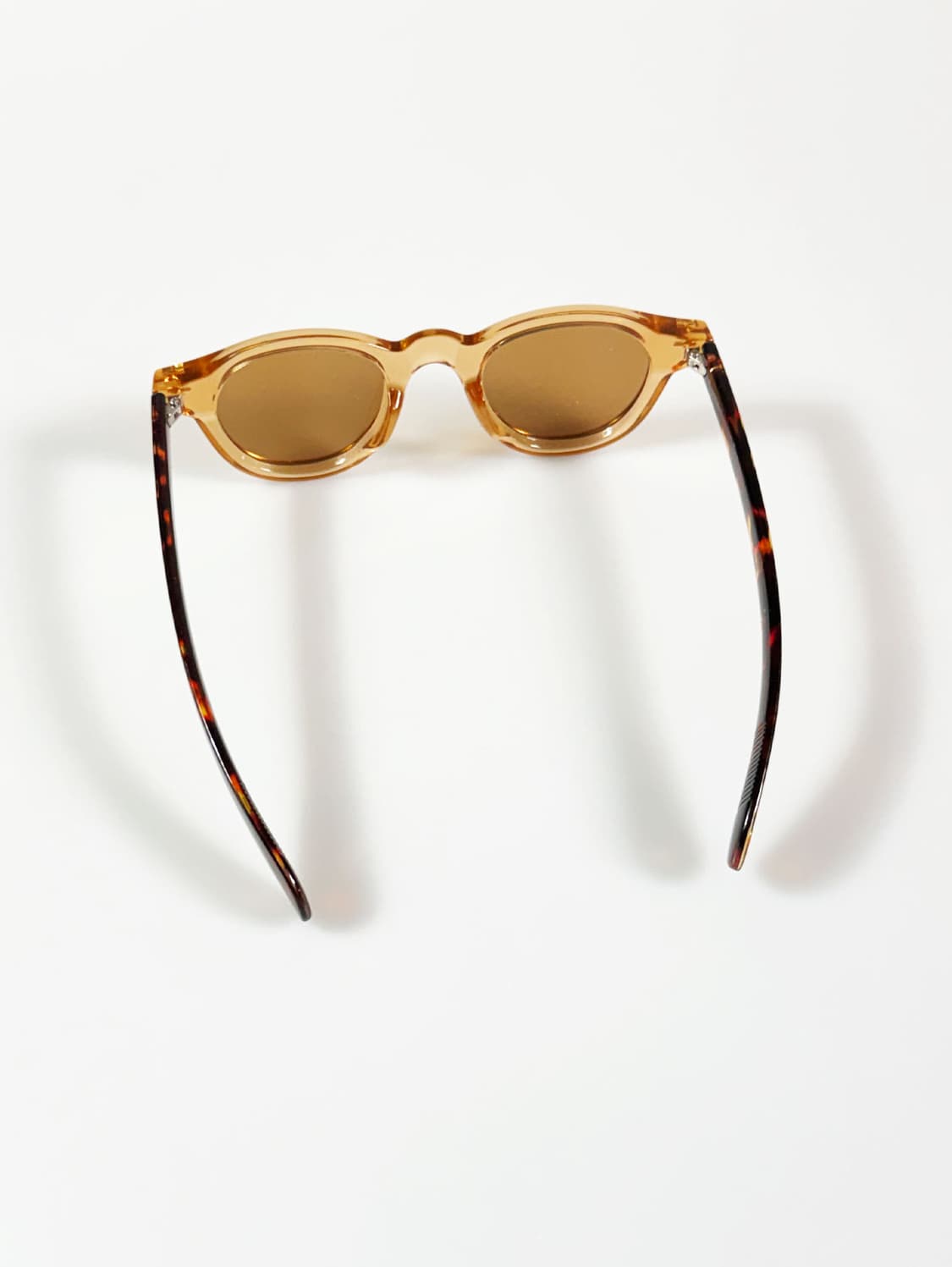 볼드 라운드 투명 엠버 프레임 빈티지 틴트 선글라스 상품이미지5