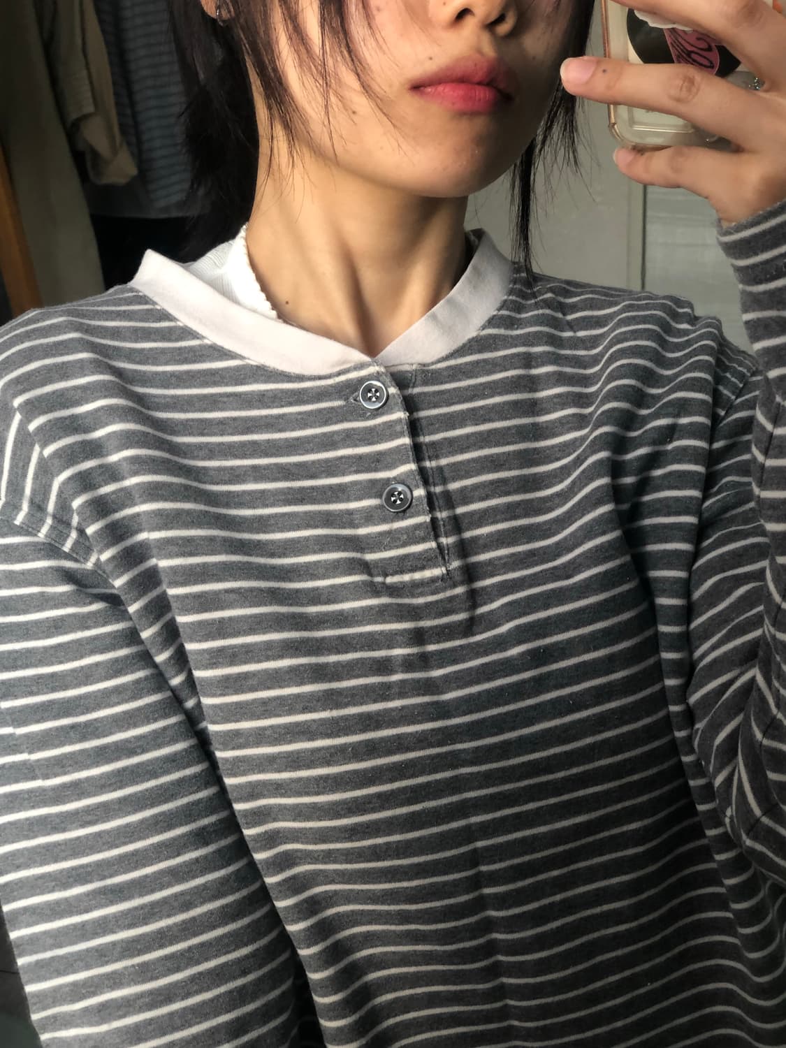 빈티지 dkny 스트라이프 헨리넥 티셔츠  상품이미지2