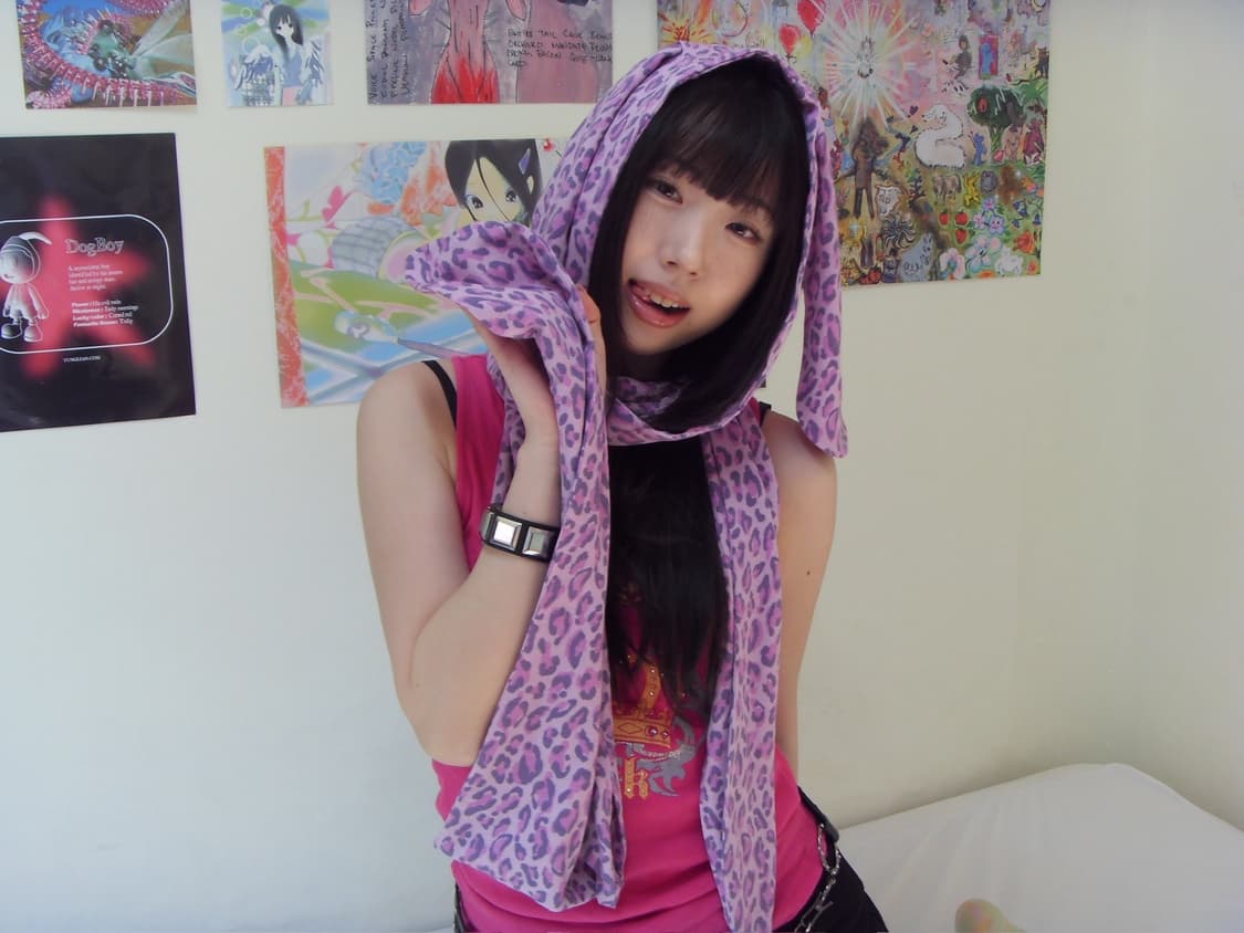 Bunny hoodie scarf (pink) 상품이미지1