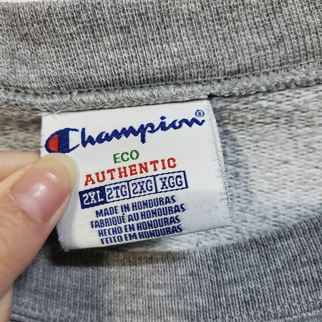 챔피온 무지 회색 맨투맨 티셔츠  상품이미지3