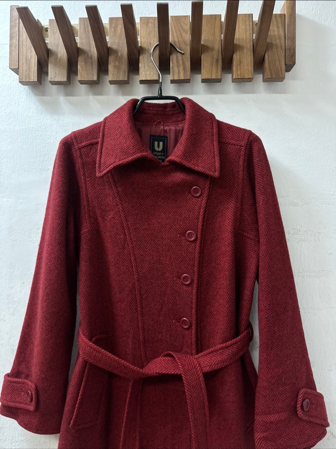 Ungaro Parallèle Paris 웅가로 버튼 벨티드 울 롱 코트 상품이미지2