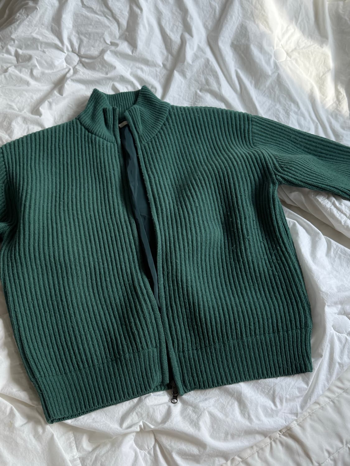 아모멘토 니트 집업(그린) 상품이미지1