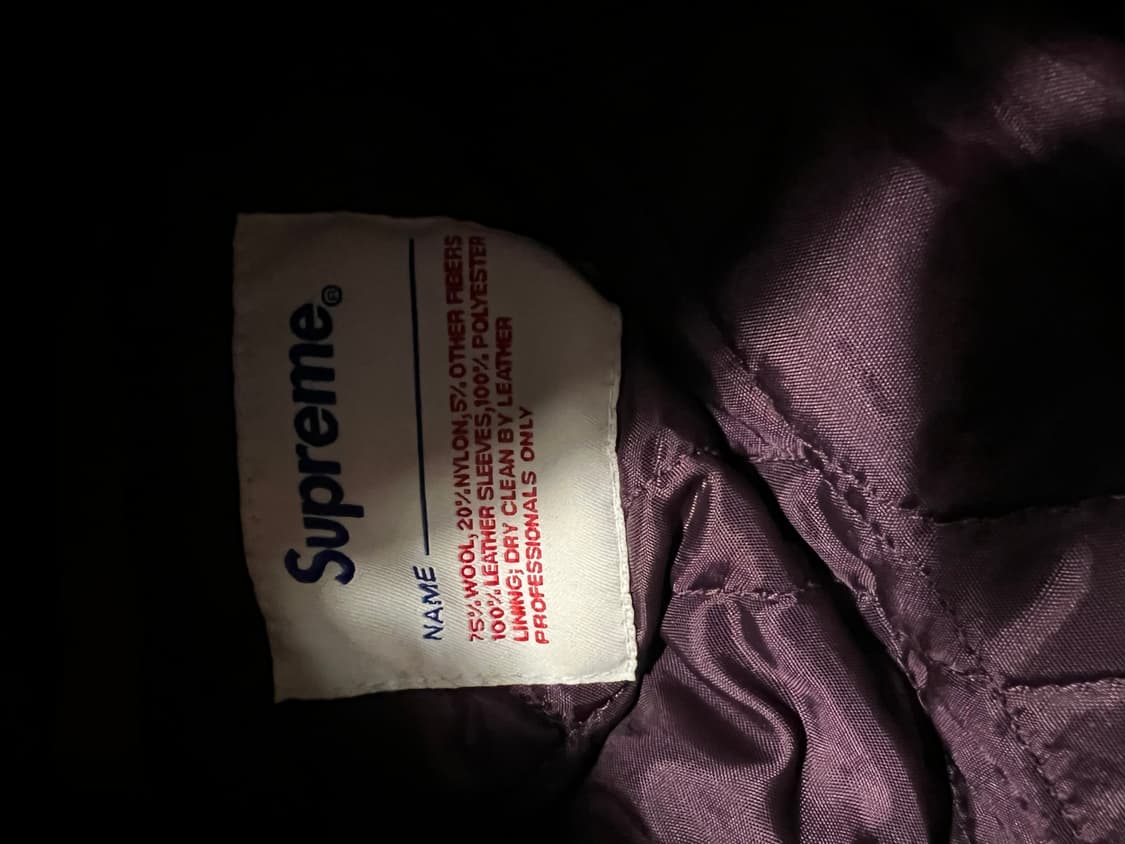 슈프림 자유의여신상 레더 바시티 자켓 상품이미지4