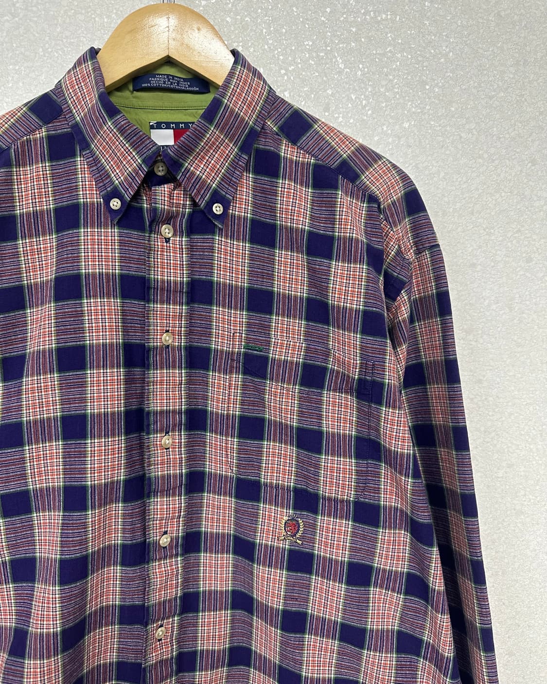 (L)90'S 타미 체크 셔츠-M2157 상품이미지2