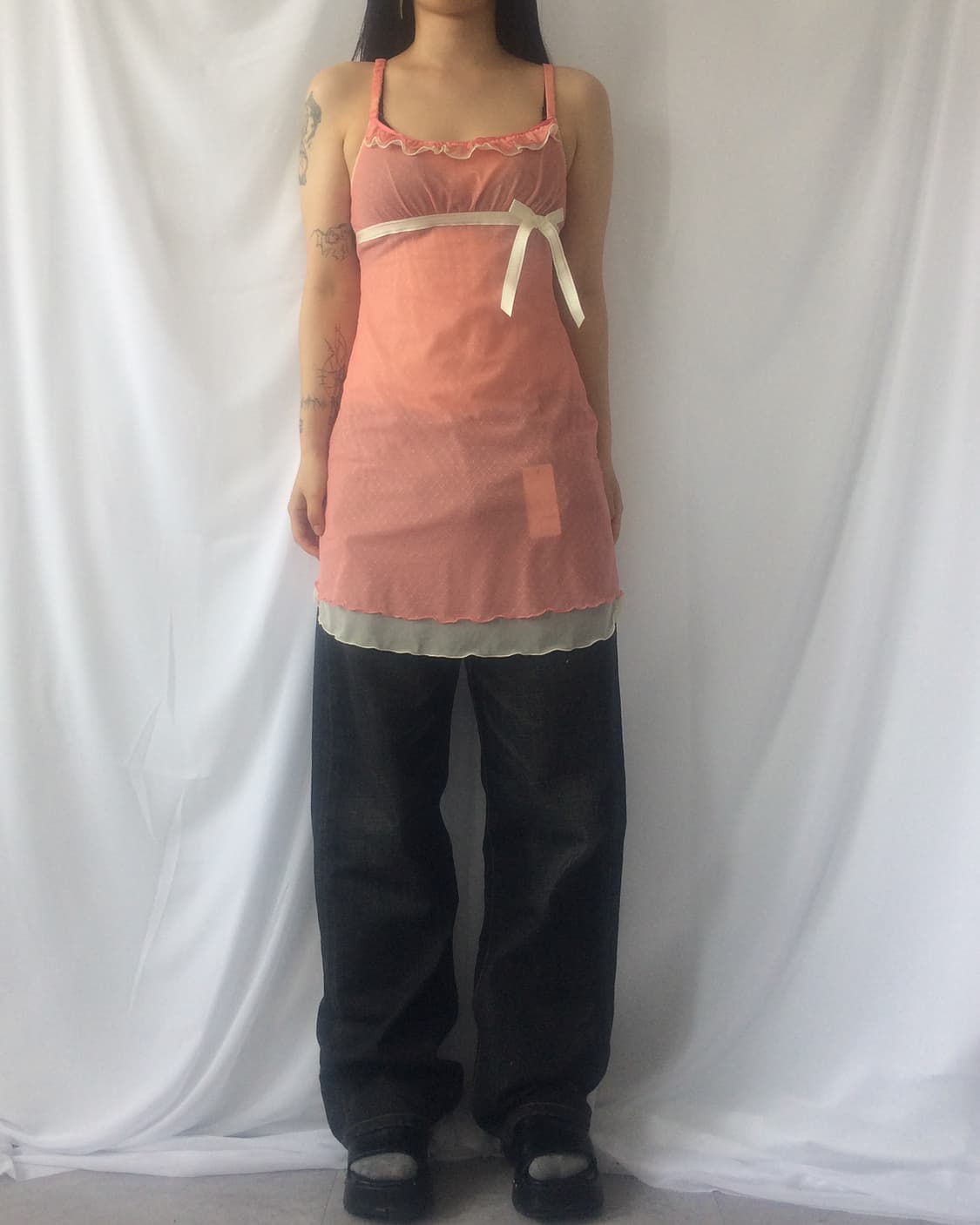 Ribbon point lace sleeveless onepiece 상품이미지6