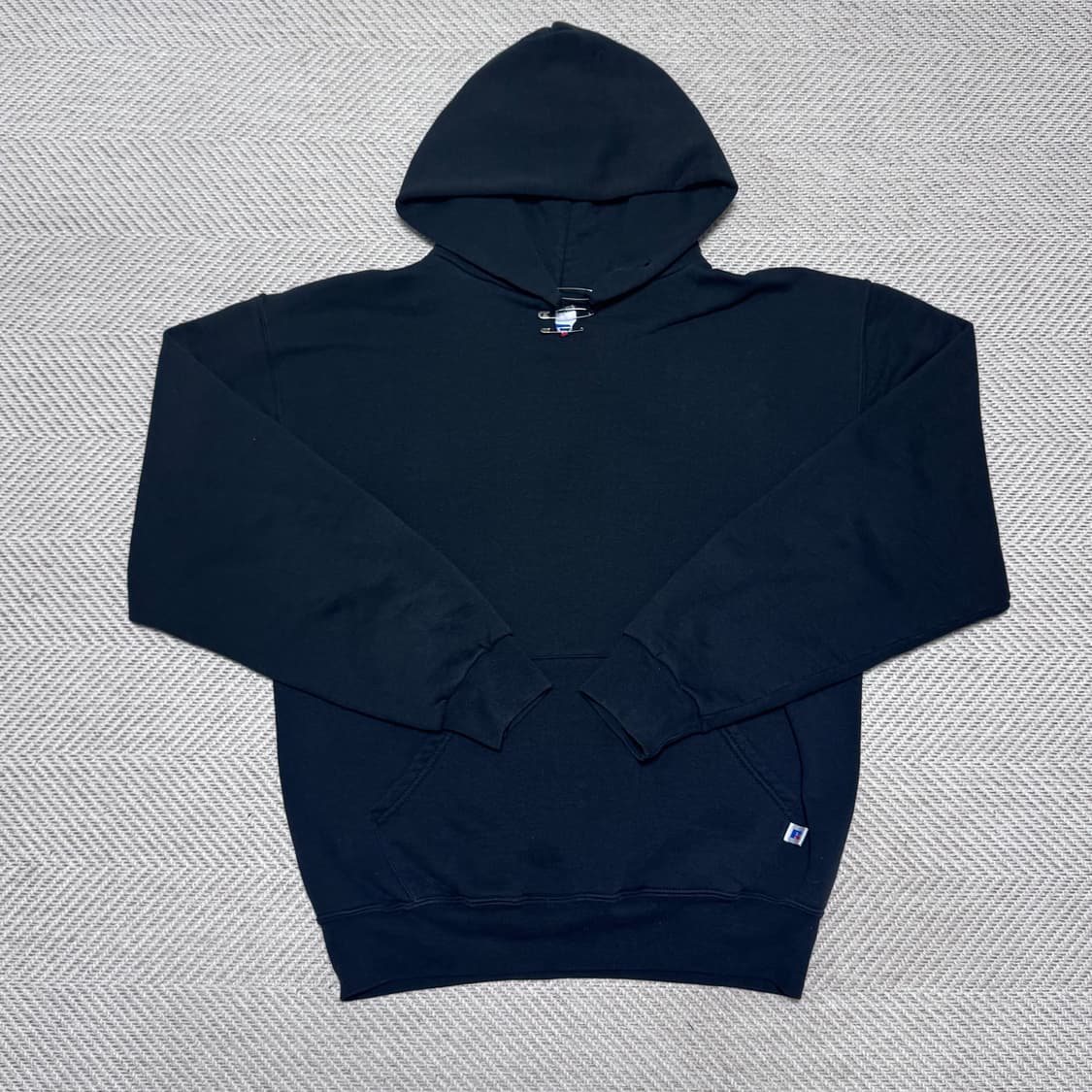 (M) 00s 빈티지 러셀 애슬레틱 블랙 후드 상품이미지1