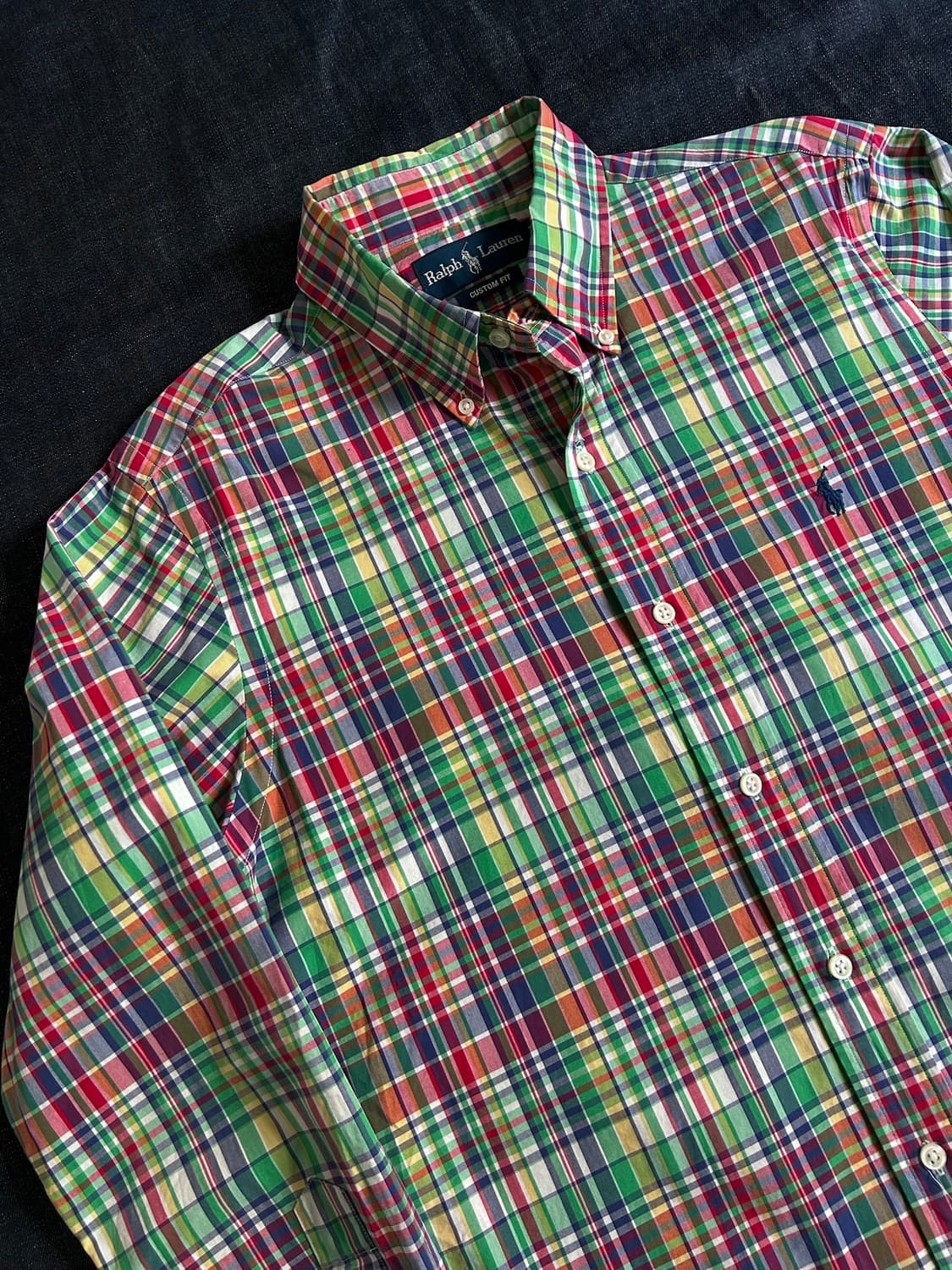 폴로랄프로렌 커스텀핏 마드라스 체크 셔츠 Made in India 상품이미지2