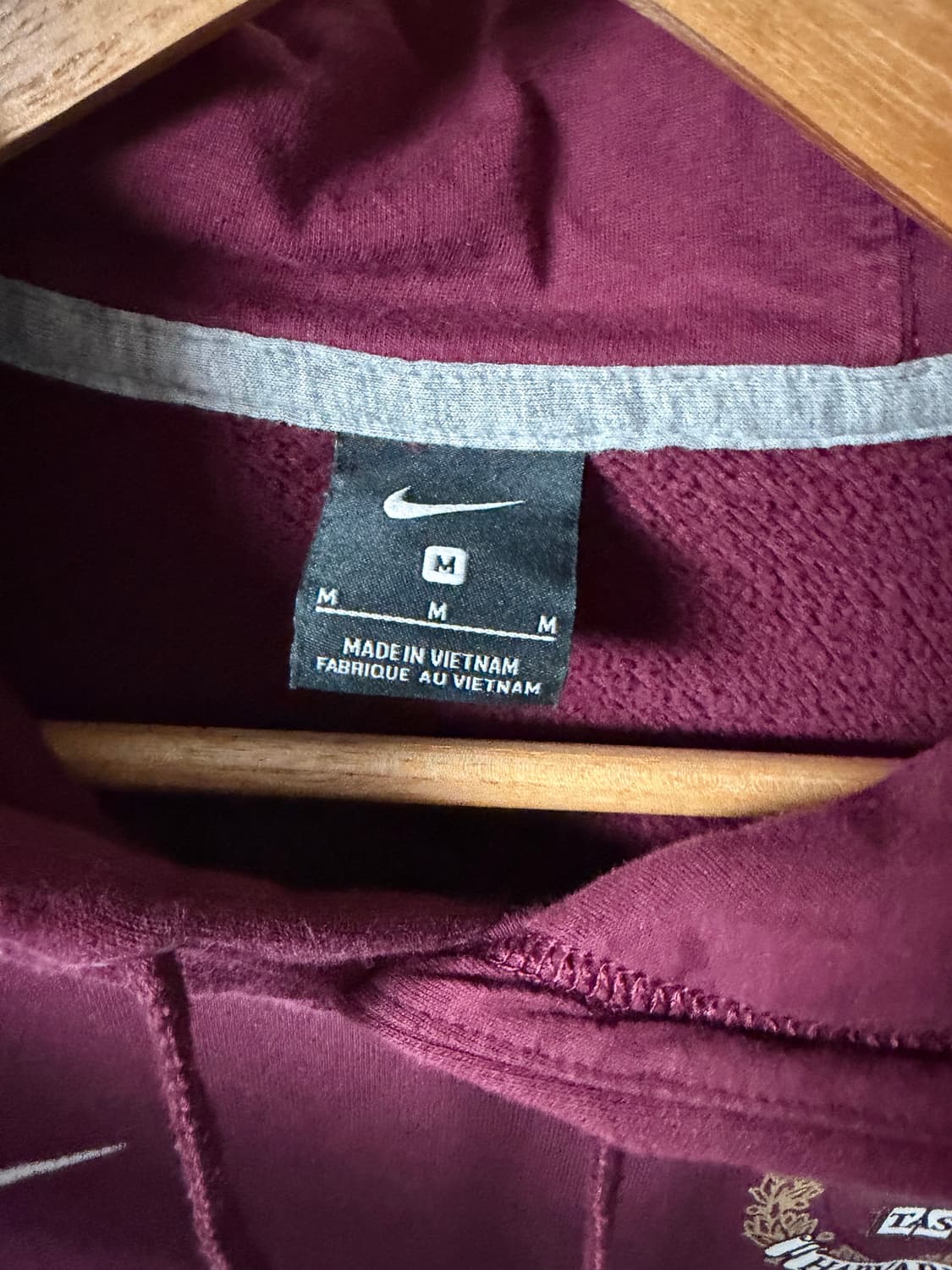 나이키 빈티지 하버드 머천 버건디 후드티 상품이미지3