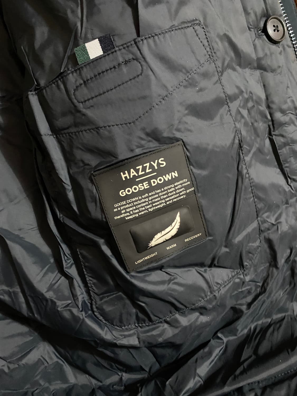 HAZZYS 남성 디테쳐블 구스다운 패딩 코트 110 블랙 상품이미지4
