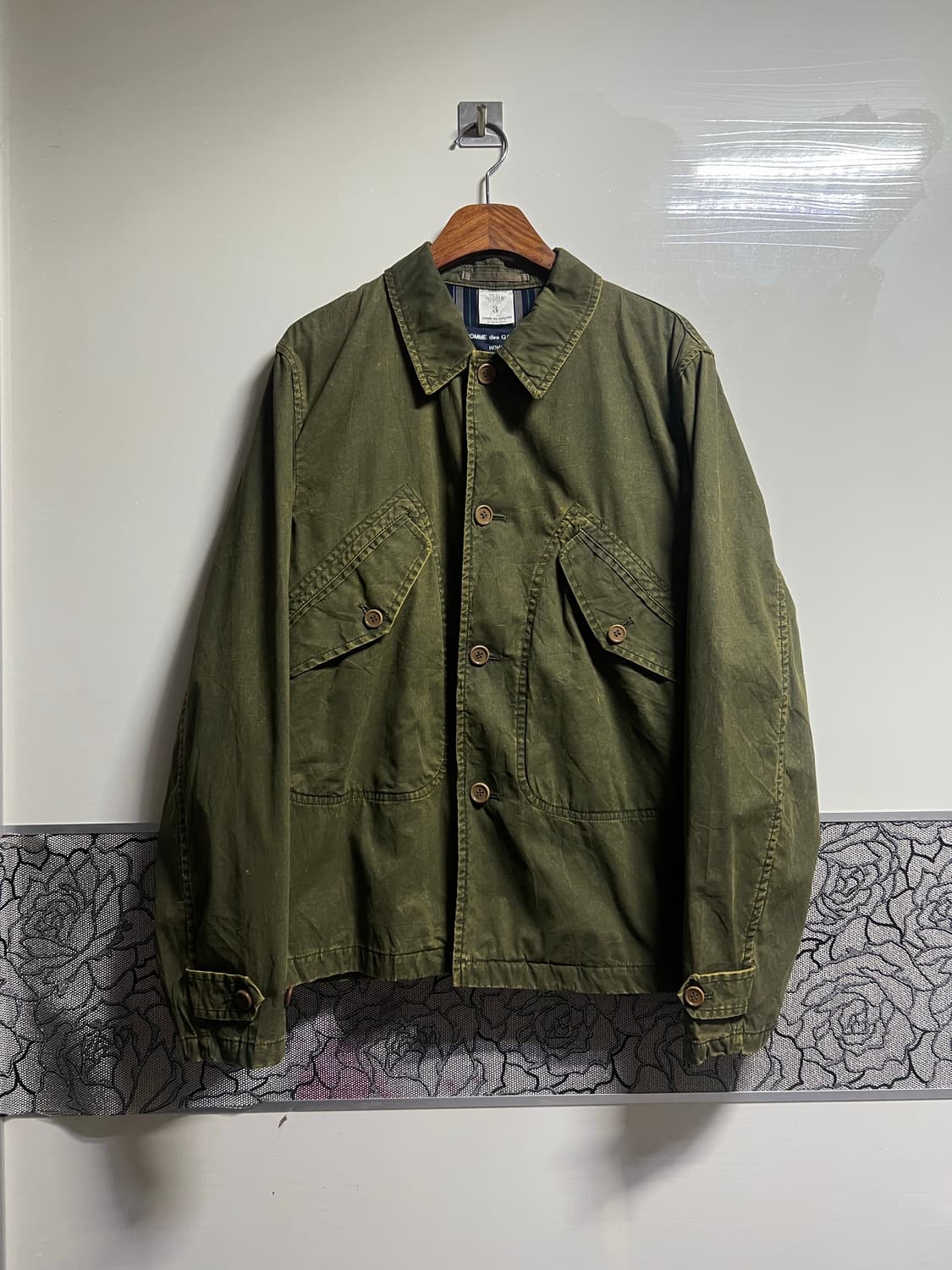 05ss 꼼데가르송 옴므 그린 헌팅자켓 상품이미지1