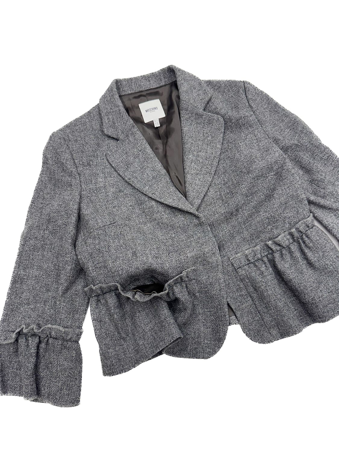 Moschino Grey Ruffle Wool Blazer/ 40 상품이미지4