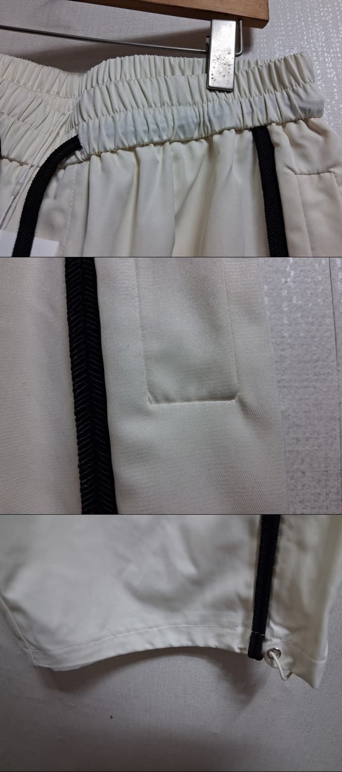 아이보리 배색 파이핑 디테일의 테크 트랙 셋업, 바스락 세미광 원단  상품이미지8