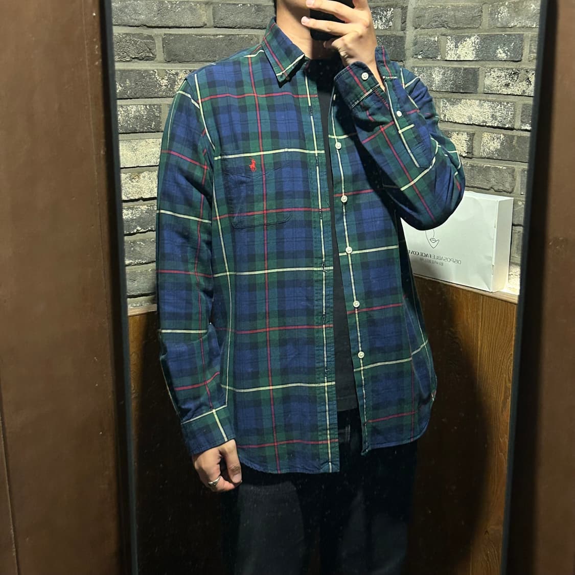 M) 폴로 랄프로렌 원포켓 클래식 그린 체크 옥스포드 셔츠 상품이미지8