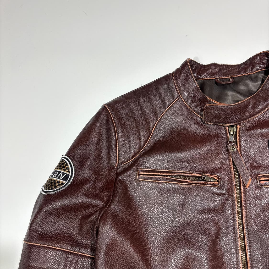 빈티지 브라운 라이더 가죽 자켓 상품이미지5