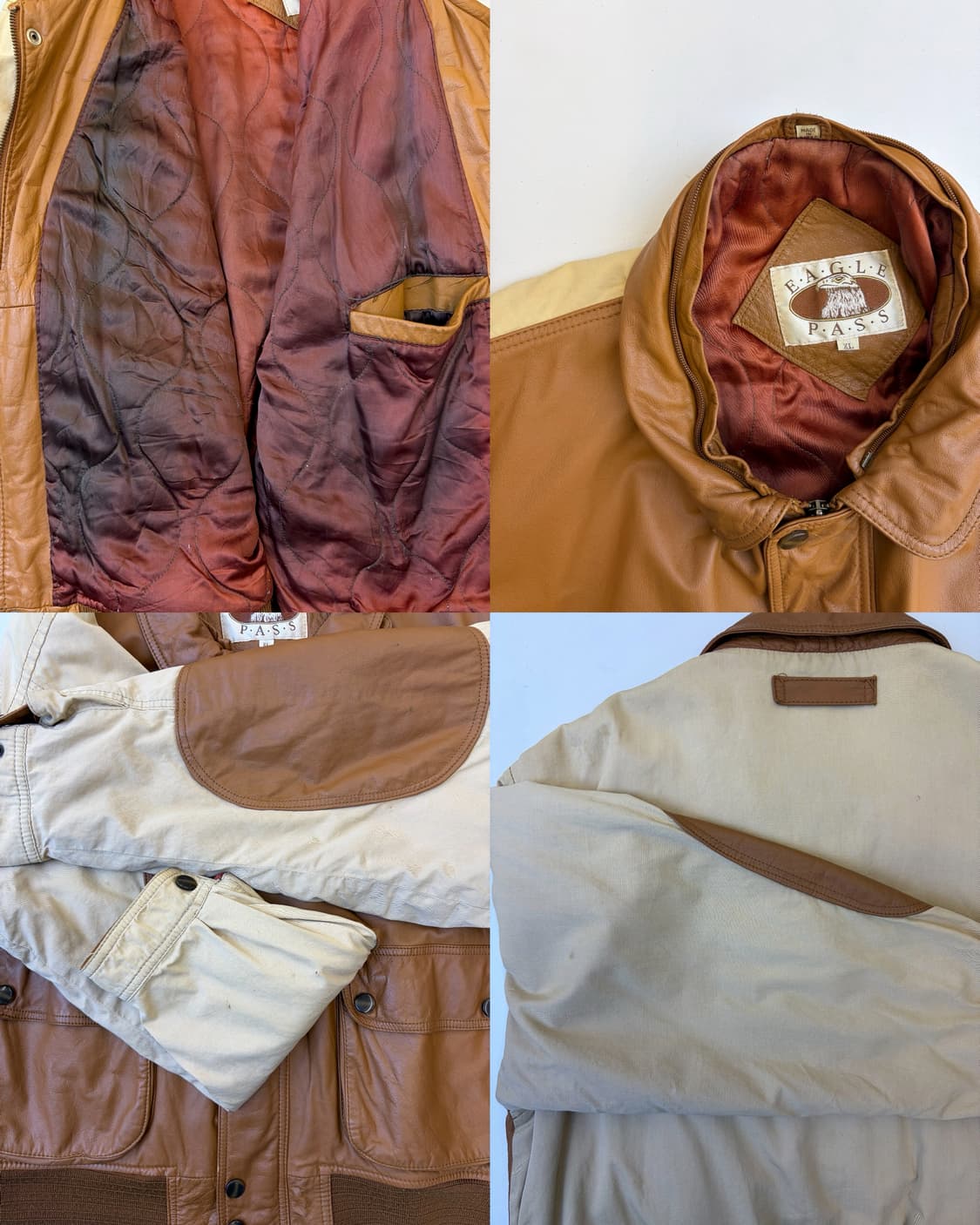 이글 패스 90s 레더 코튼 봄버 자켓 상품이미지8