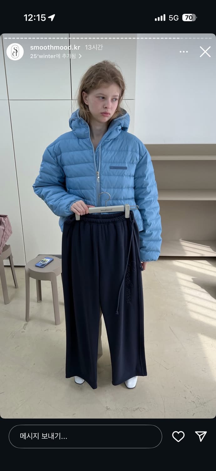 스무스무드 구스다운 경량패딩(블루) 상품이미지6