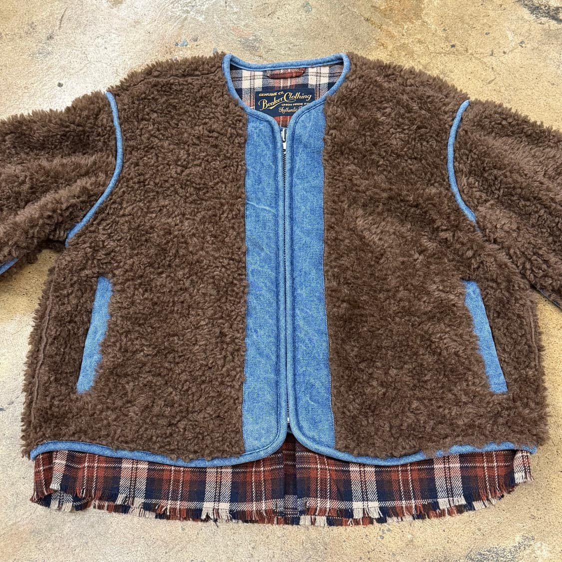 [정품] Beaker Clothing 비이커 데님배색 양털무스탕 b19 상품이미지3