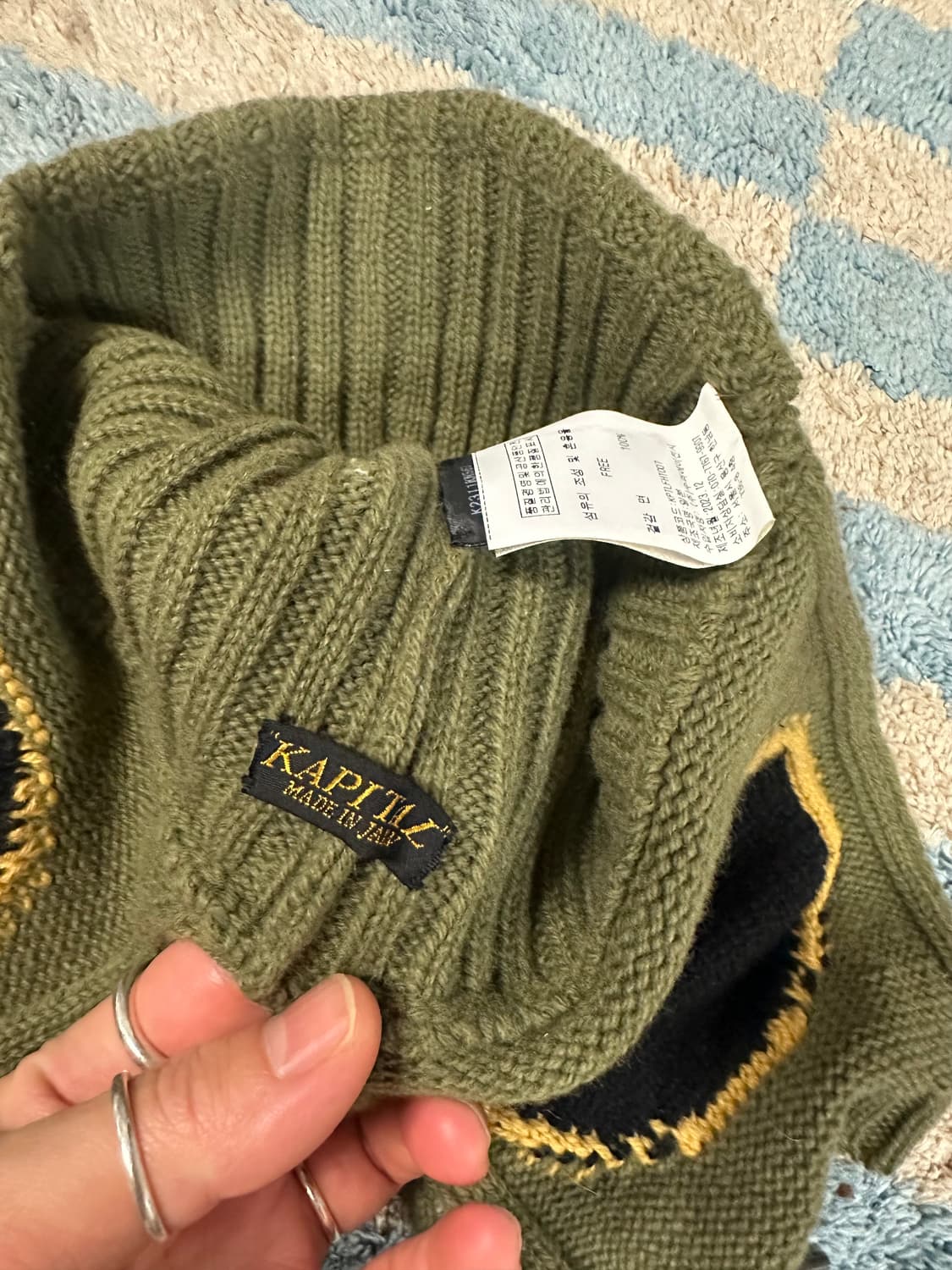 캐피탈 5G 울 프로필 레인보위 게일 캡 숏 카키 상품이미지4