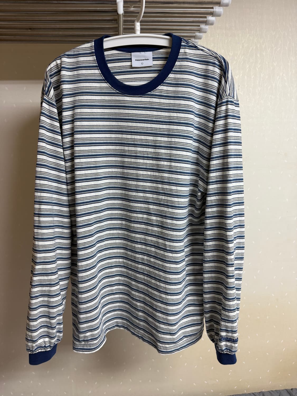 디스이즈네버댓 스트라이프 롱슬리브 티셔츠 아이보리 L 상품이미지1