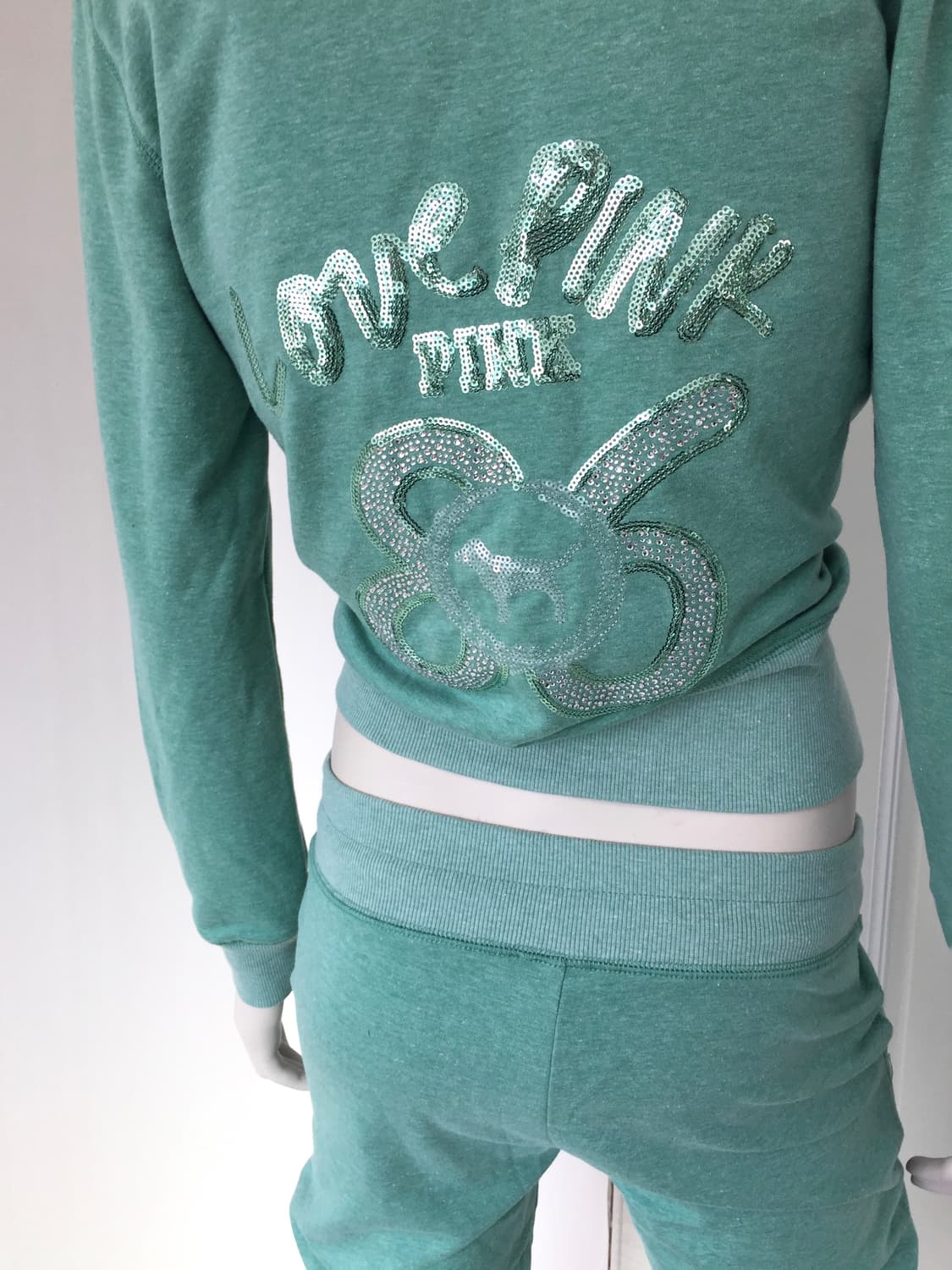 “PINK” Mint Sequin Detail Matching Set 상품이미지5