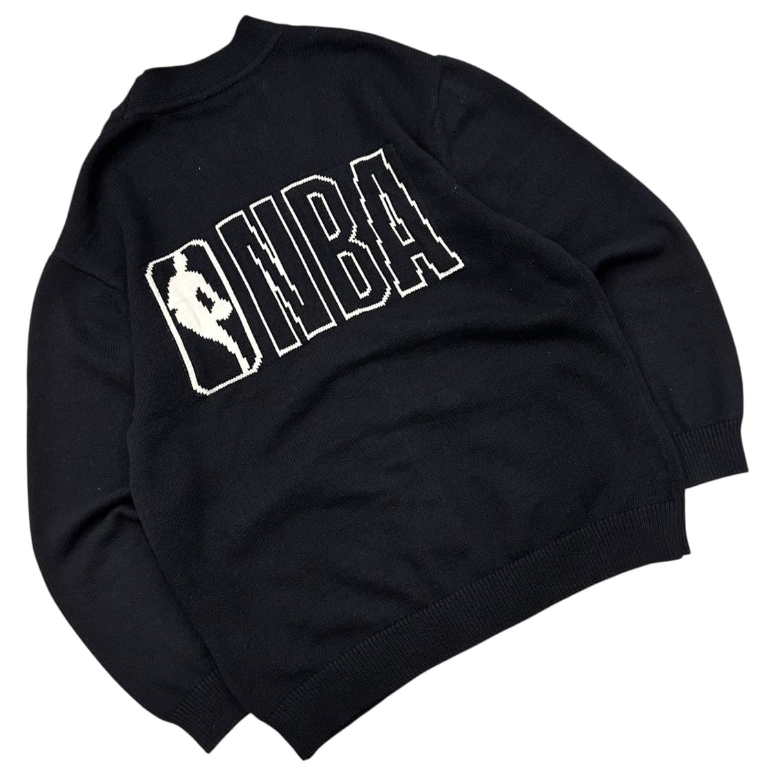 [L] NBA 엔비에이 빅로고 니트 가디건 블랙 A199 상품이미지2
