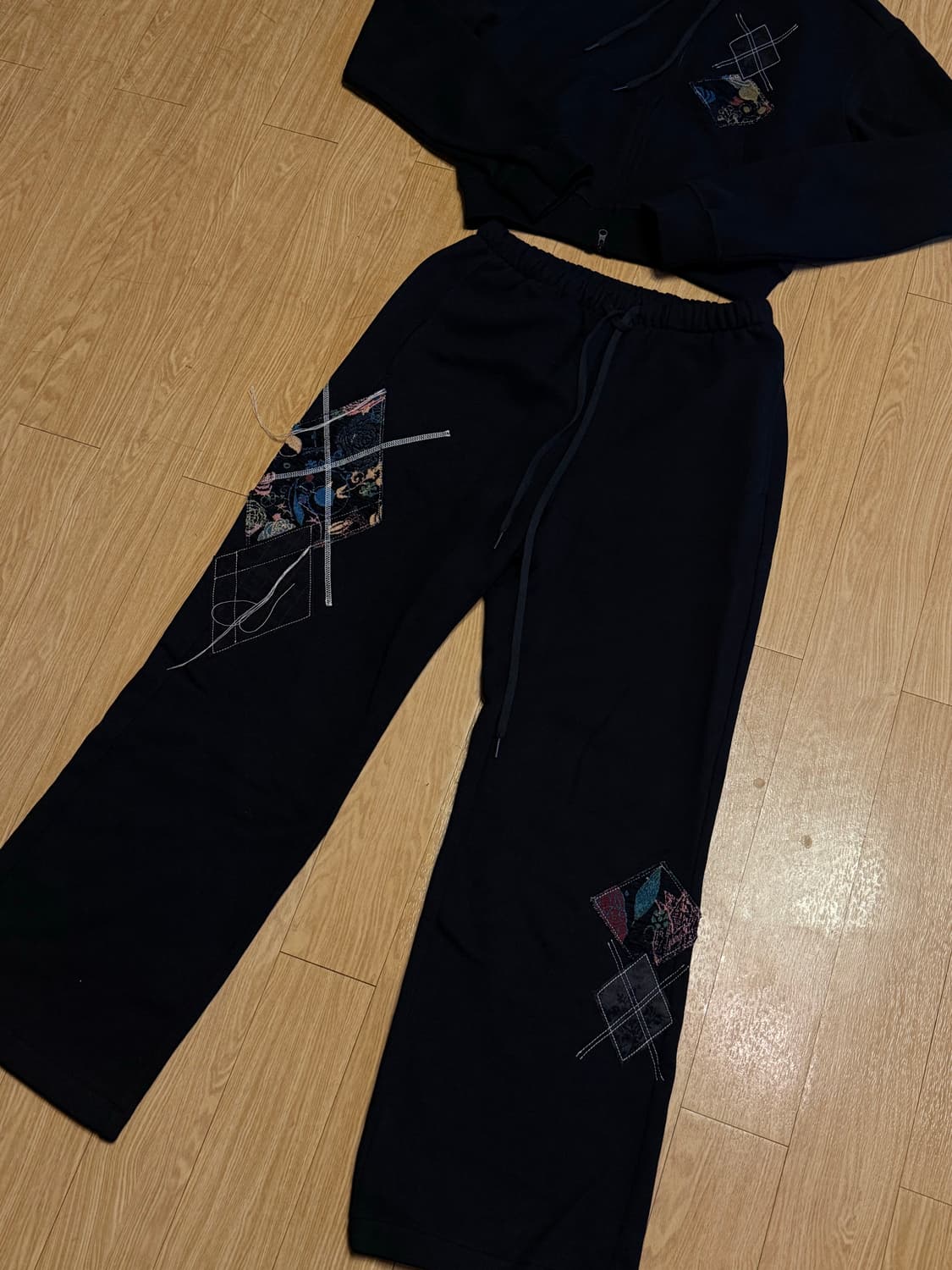 OPEN YY 아가일 패치 후드집업+라운지팬츠 상품이미지6