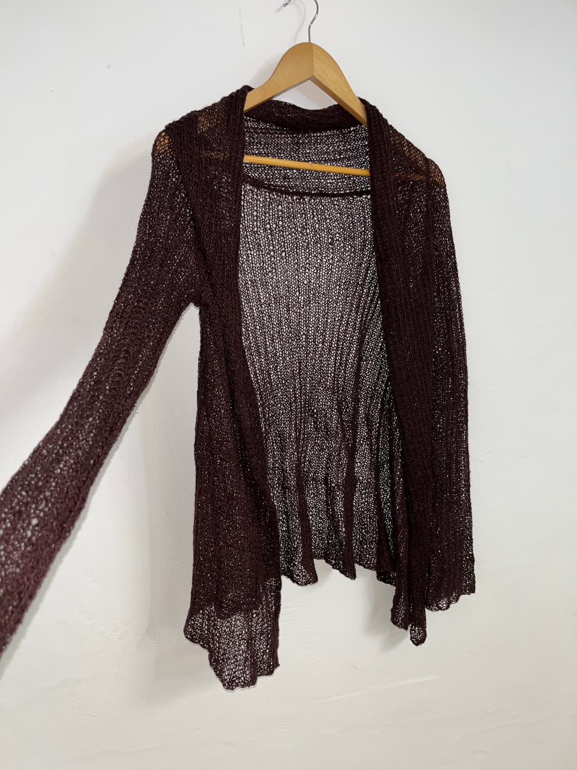 브라운 매쉬 드레이프 가디건  상품이미지1